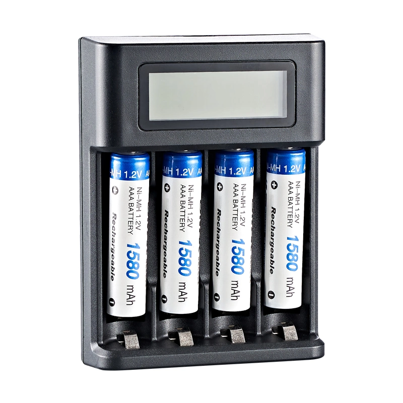 4 Slots Smart LCD Display AA/AAA 1.2V Ni-MH/Ni-CD Battery Charger